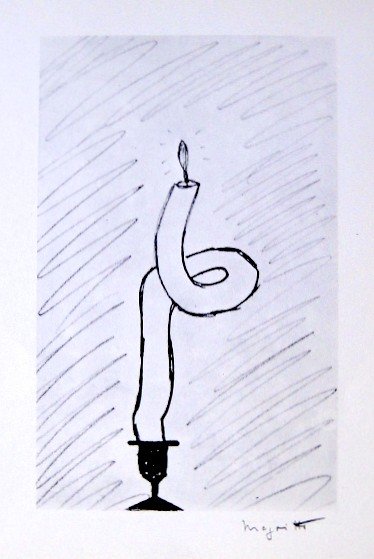 Rene Magritte, signed Lithograph 1963: Original lithograph by Rene Magritte. Hand signed by Rene Magritte in pencil. From a signed VIP book, published in 1963. Editeur: Fernand Mourlot, Paris. Size: 9.45 x 8.66 inches (24 x 22 cm).