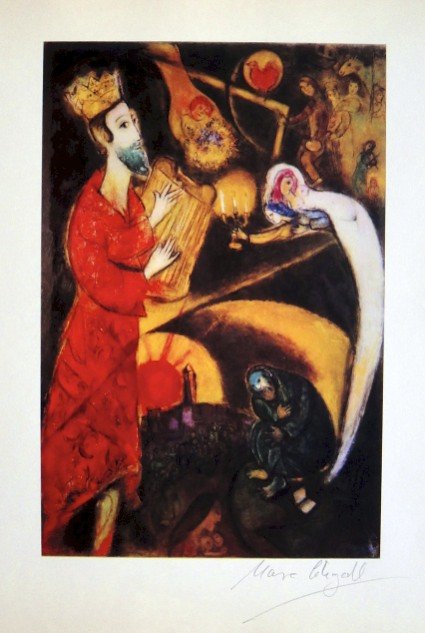 Marc CHAGALL, Heliolitho 1957: Marc CHAGALL, signed Heliolitho, 1957. Hand signed by Marc CHAGALL in pencil. From a signed VIP book, published in 1957. Editeur: Fernand Murlot, Paris, par Jacques Lassaigne. Size: 9.06 x 7.48 inches