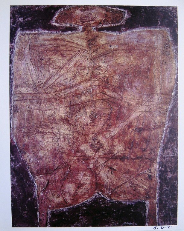 Jean Dubuffet, signed Print 1981: Signed Print by Jean DUBUFFET. From a signed VIP book, published in 1981. Hand signed by Dubuffet in black pen. Editeur: Fernand Mourlot, Paris. Size: 11.81 x 9.45 inches (30 x 24 cm), printed on the 