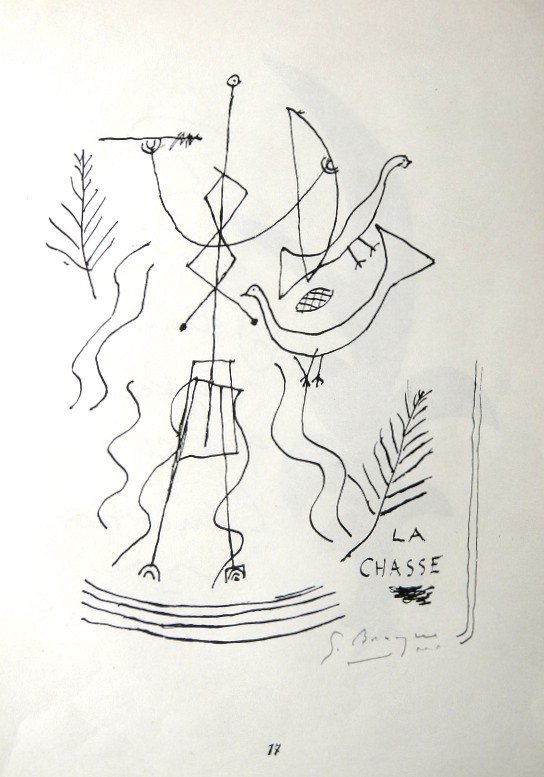 Georges Braque, original signed Lithograph, 1967: Original Lithograph by Georges Braque. Hand signed by Georges Braque in pencil. From a signed VIP book, published in 1967. Editeur: Galerie Maeght, Paris. Size: 12.2 x 8.66 inches (31 x 22 cm), page n