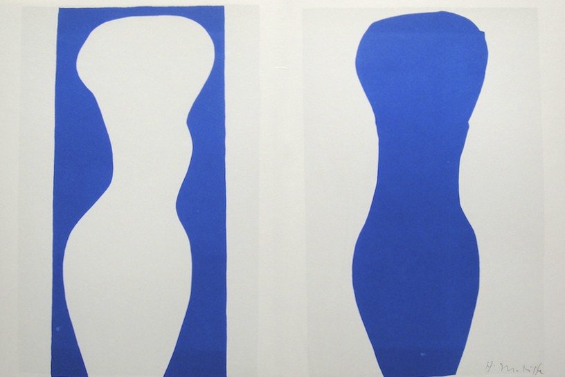Henri Matisse, signed Lithograph "Jazz", 1951: Henri Matisse, signed lithograph from the VIP folder "Jazz". Hand signed by Matisse in pencil. 2. Edition, published in 1951. Size: 11.02 x 16.34 inches (28 x 41.5 cm), with book fold.