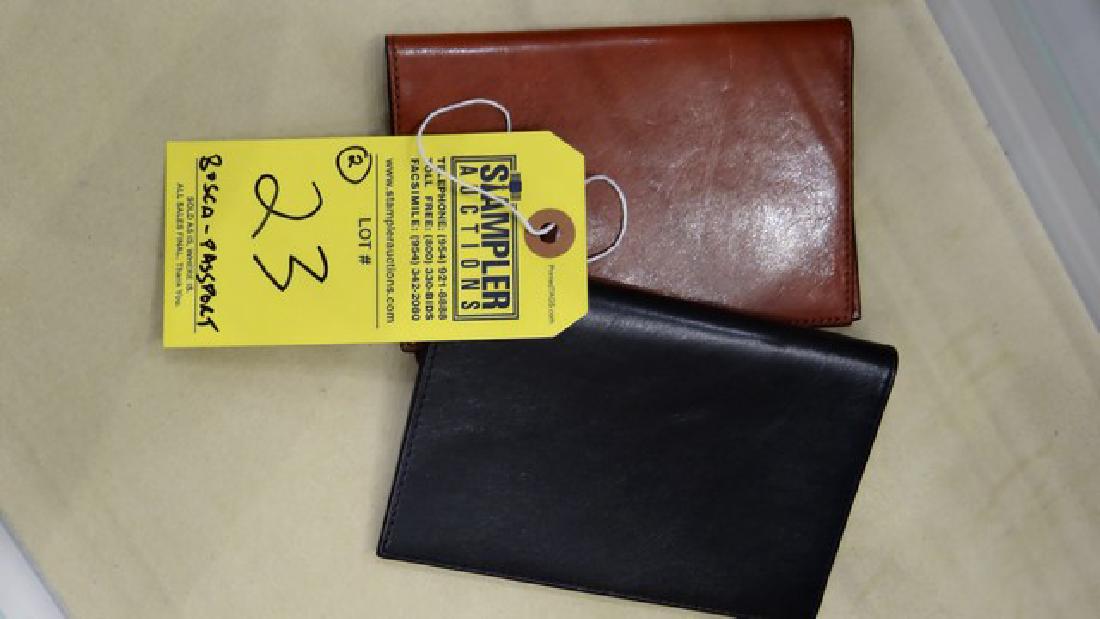 2 BOSCA  ASSORTED PASSPORT HOLDERS - LEATHER - BLACK / (1 of 1)