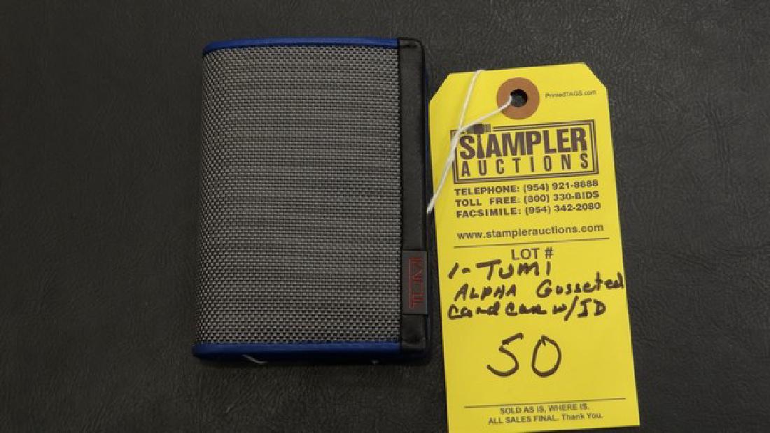 TUMI GUSSETED CARD CASE ID - ALPHA - GREY / ATLAN (1 of 1)