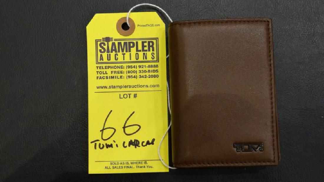 TUMI GUSSETED CARD CASE ID - SADDLE - BROWN (1 of 1)