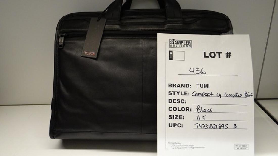 TUMI - LEATHER - COMPACT COMPUTER BRIEFCASE 11.5'' - (1 of 1)