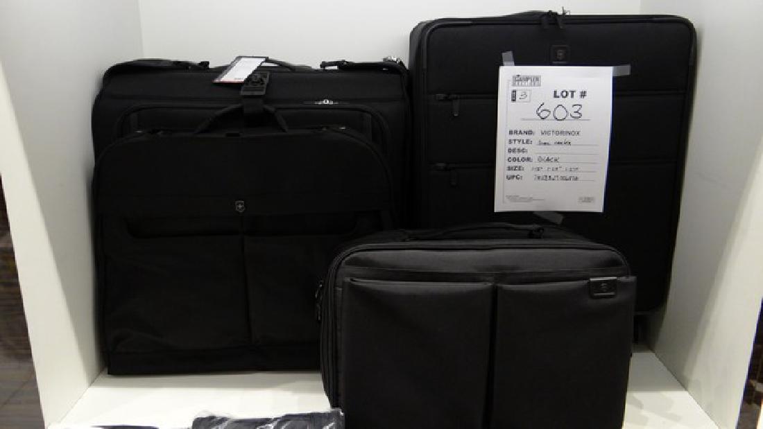 3 VICTORINOX SUITCASES - CANVAS - DUAL-CASTER - BLACK (1 of 1)