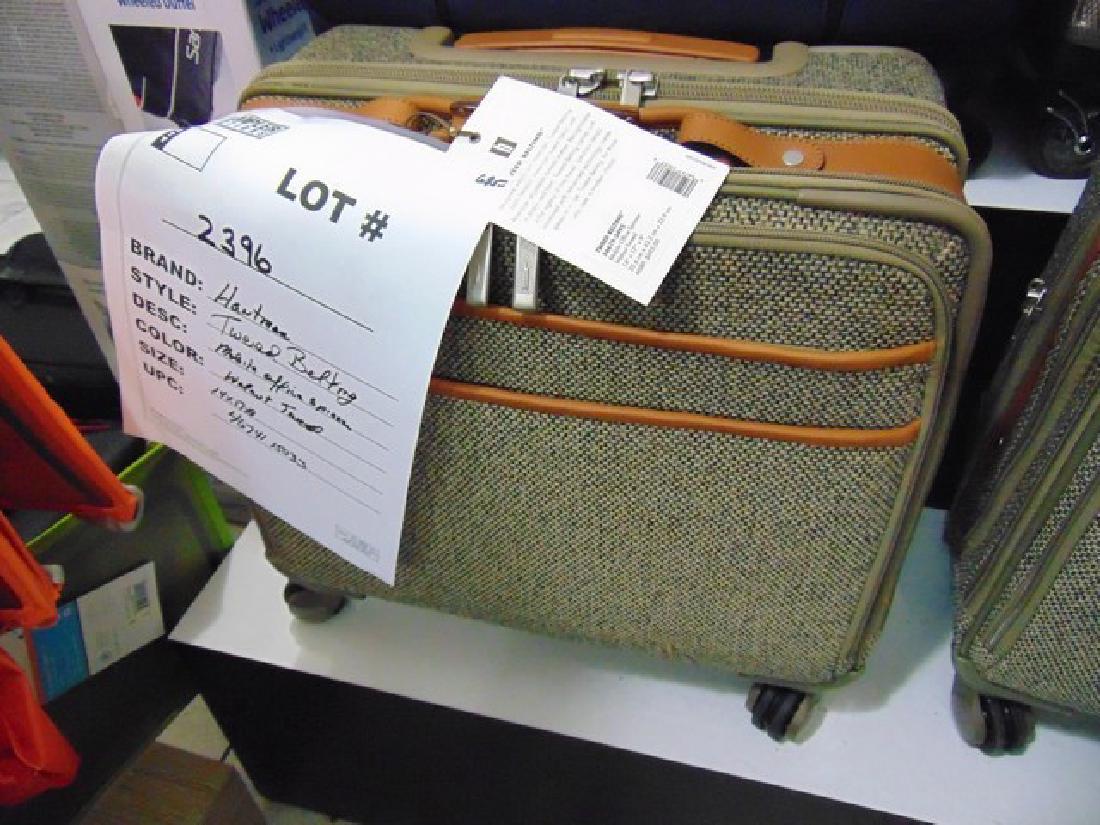 HARTMANN SUITCASE - MOBILE OFFICE SPINNER - WALNUT WITH: HARTMANN SUITCASE - MOBILE OFFICE SPINNER - WALNUT WITH TWEED BELTING - 046741150338