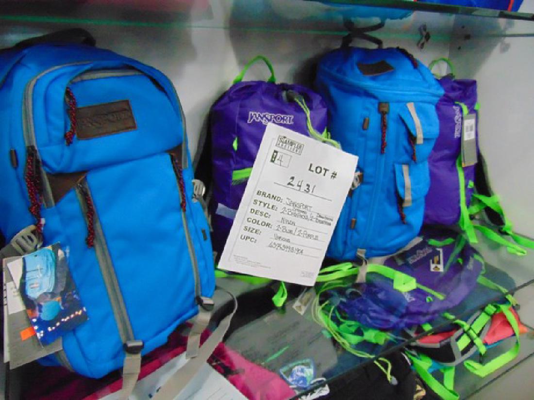 4 JANSPORT ASSORTED BACK PACKS - NYLON - 2- ZIPPER BLUE (1 of 1)