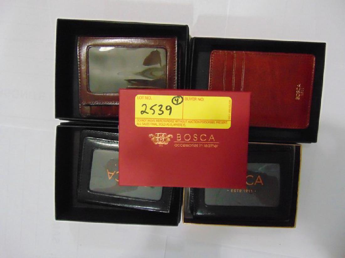 4 BOSCA ASSORTED BELT CLIP WALLETS - LEATHER - 2- BROWN (1 of 1)