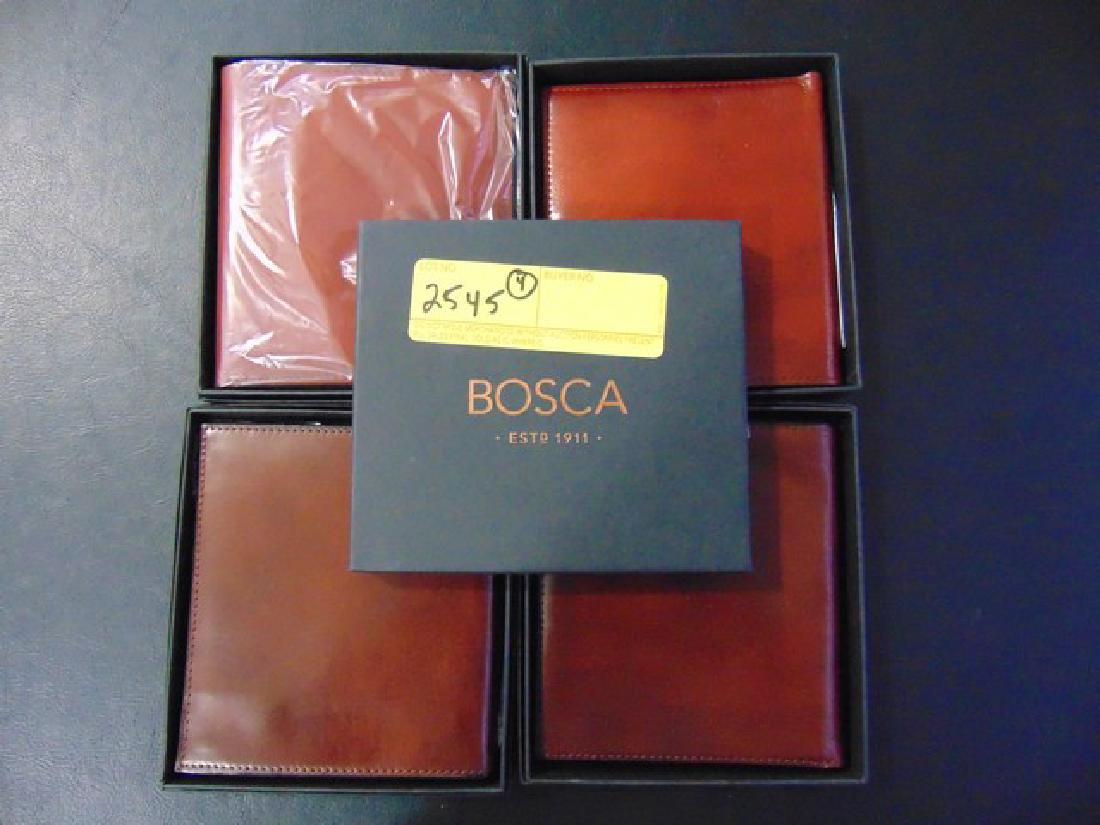 4 BOSCA CREDIT WALLETS - LEATHER - TWELVE POCKET -: 4 BOSCA CREDIT WALLETS - LEATHER - TWELVE POCKET - BROWN