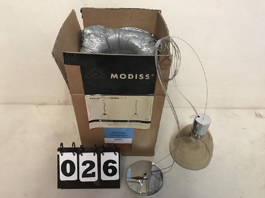MODISS - PAOLA 1C18 - SUSPENSION LIGHT - CHROME &: MODISS - PAOLA 1C18 - SUSPENSION LIGHT - CHROME & TINTED GLASS - 8'' SHADE - WITH BOX