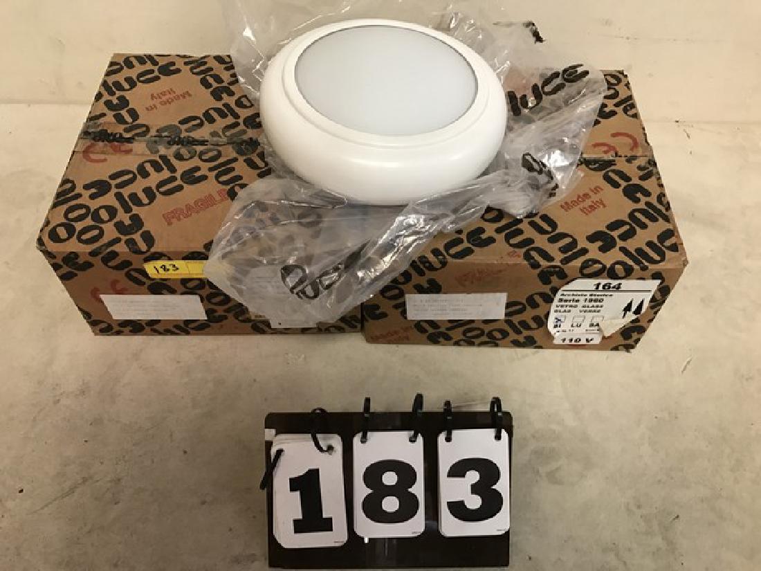 2 OLUCE - SERIE 1960 #164BL - CEILING LIGHTS - WHITE - (1 of 3)