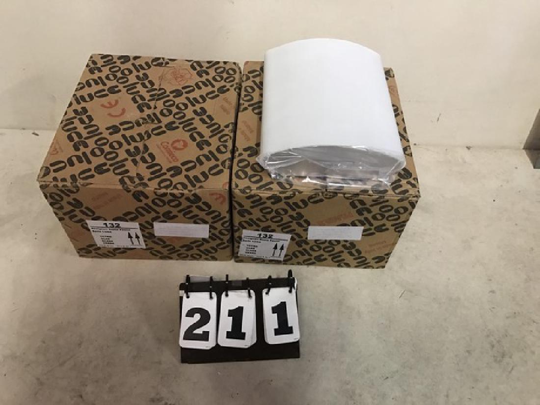 2 OLUCE - SERIE LUSA #132 - WALL SCONCES - WHITE GLASS (1 of 4)