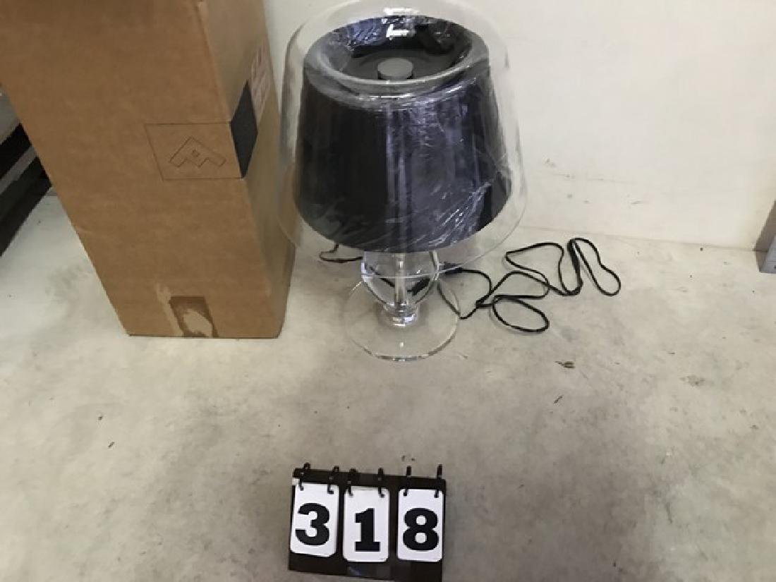 MODISS - TABLE LAMP - GLASS BASE - GRETTA BLACK SHADE - (1 of 5)