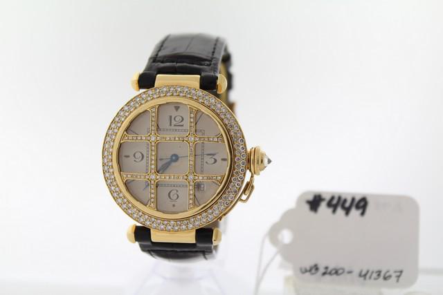 CARTIER PASHA - GENTS - ADJUSTABLE BLACK LEATHER STRAP (1 of 3)