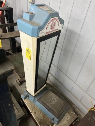 SCALE WITH MIRROR - WATLING SCALE CO - NO SPRINGS - WHITE & BLUE - 48'' (1 of 7)