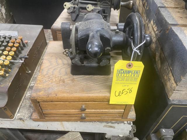 YALE & TOWN MFG CO KEY MAKER WITH WOOD STAND, DRAWERS & KEYS (1 of 3)