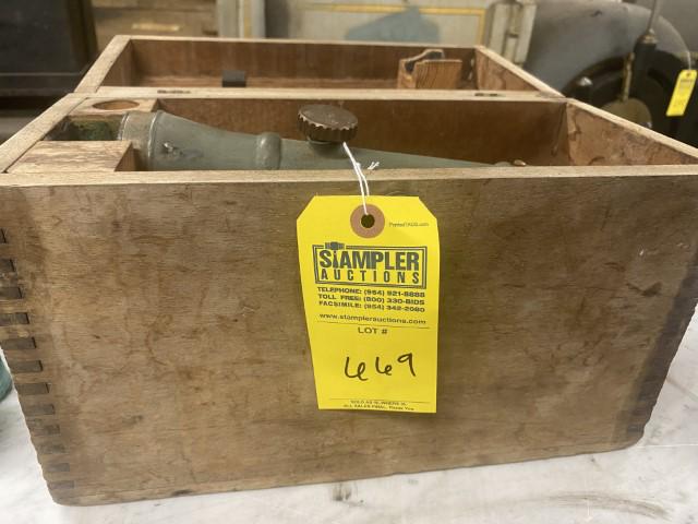 CRAFTSMAN ANTIQUE SURVEY INSTRUMENT WITH WOOD CASE: CRAFTSMAN ANTIQUE SURVEY INSTRUMENT WITH WOOD CASE