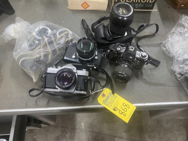 ASSORTED CAMERAS - KONICA, NIKON, FUJICA, ETC (1 of 4)