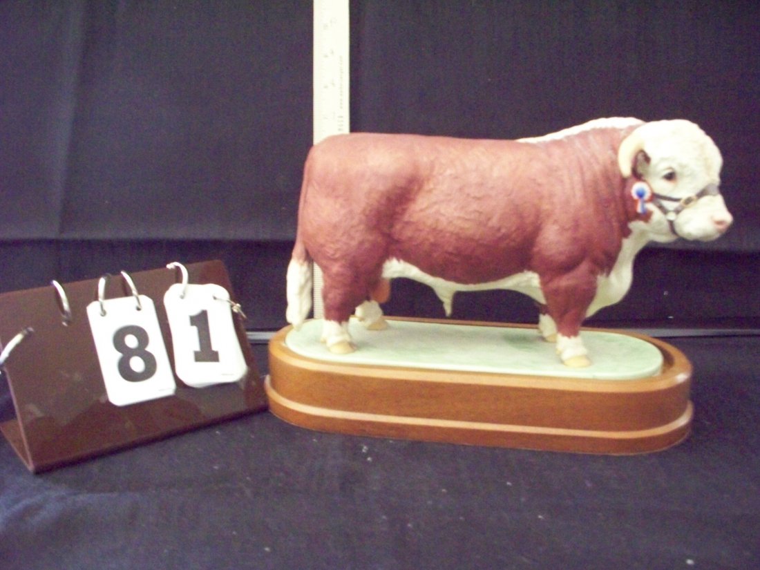 ROYAL WORCESTER 0120 HEREFORD BULL 1959 DORIS LINDNER -: ROYAL WORCESTER 0120 HEREFORD BULL 1959 DORIS LINDNER - 7''x10''