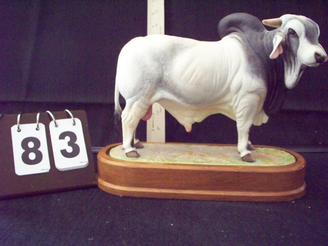 ROYAL WORCESTER MT BRAHMA BULL 1968 DORIS LINDNER - 9'': ROYAL WORCESTER MT BRAHMA BULL 1968 DORIS LINDNER - 9''x10''