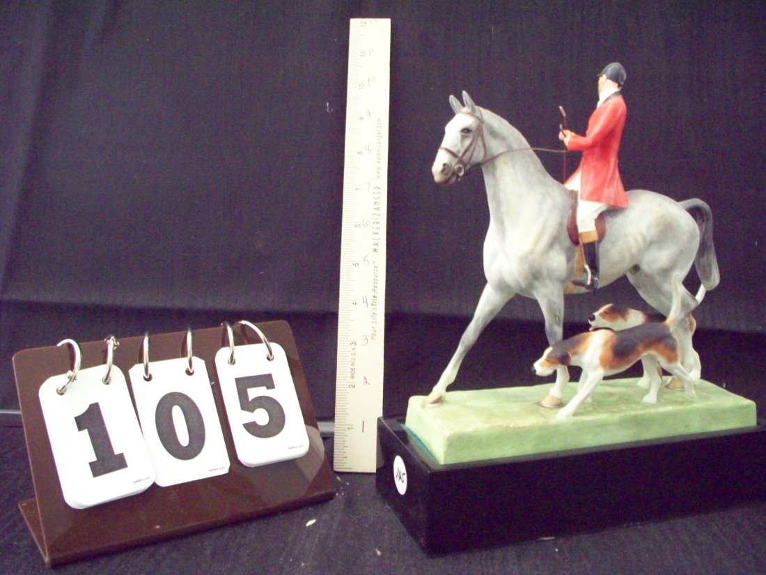 ROYAL WORCESTER 3115 HUNTSMAN & HOUNDS DORIS LINDNER - : ROYAL WORCESTER 3115 HUNTSMAN & HOUNDS DORIS LINDNER - 8''x9''