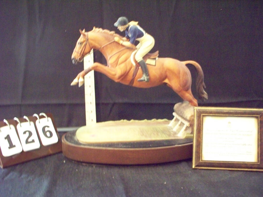 ROYAL WORCESTER 212 HRH PRINCESS ANNE ON DOUBLET 1975 D: ROYAL WORCESTER 212 HRH PRINCESS ANNE ON DOUBLET 1975 DORIS LINDNER - 12''x15''