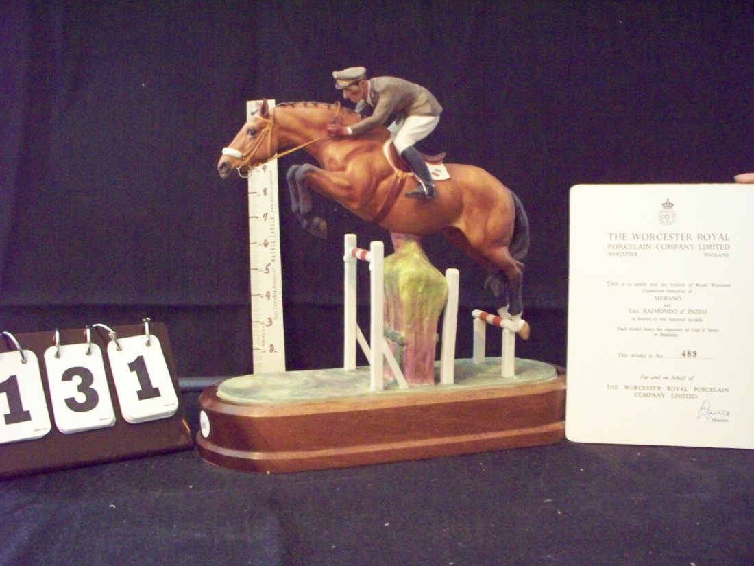 ROYAL WORCESTER W27 MERANO & CAPT RAIMONDO D'INZEO 1963: ROYAL WORCESTER W27 MERANO & CAPT RAIMONDO D'INZEO 1963 DORIS LINDNER - 12''x10''