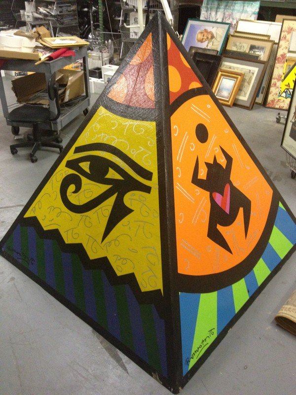 ART - HYDE PARK PYRAMID - 4 PIECES - SIGNED ROMERO: ART - HYDE PARK PYRAMID - 4 PIECES - SIGNED ROMERO BRITTO (LOWER LEFT ON EACH PIECE) - NUMBERED WYN3990-07 - ORIGINAL - 60''x70''