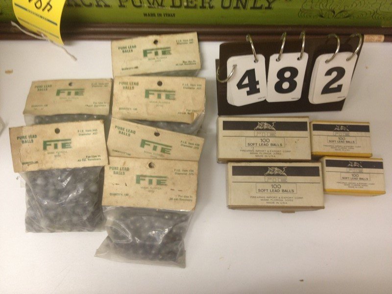 LOT OF 1000 LEAD BALLS - 2 BOXES .44 CAL FOR KENTUCKY: LOT OF 1000 LEAD BALLS - 2 BOXES .44 CAL FOR KENTUCKY RIFLE / 2 BOXES OF .31 CAL / 2 BAGS OF .45 CAL REVOLVER / 2 BAGS OF .44 CAL REVOLVER / 2 BAGS OF .36 CAL REVOLVER (10 PACKAGES OF 100 EACH)