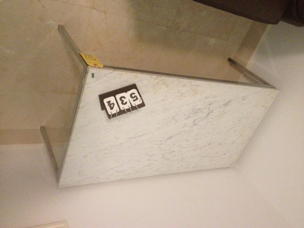 MARBLE TOP COFFEE TABLE - 46''x23'': MARBLE TOP COFFEE TABLE - 46''x23''