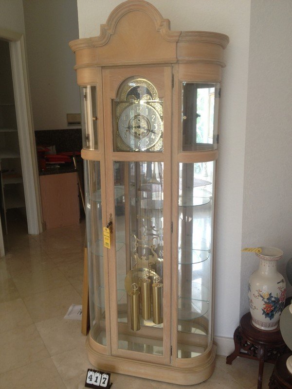 Ridgeway Light Washed Oak Cabinet Grandfather Clock Oct 13 2013