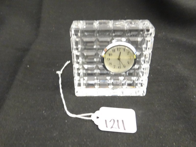 SWAROVSKI CRYSTAL SQUARE CLOCK - 3.25'' x 3.25'' x 1'': SWAROVSKI CRYSTAL SQUARE CLOCK - 3.25'' x 3.25'' x 1''