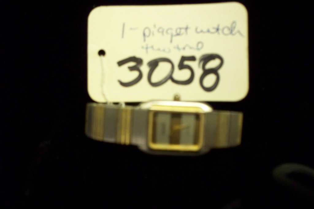 WATCH - MARKED PIAGET - LADIES - QUARTZ / STAINLESS: WATCH - MARKED PIAGET - LADIES - QUARTZ / STAINLESS STEEL & GOLD TONES