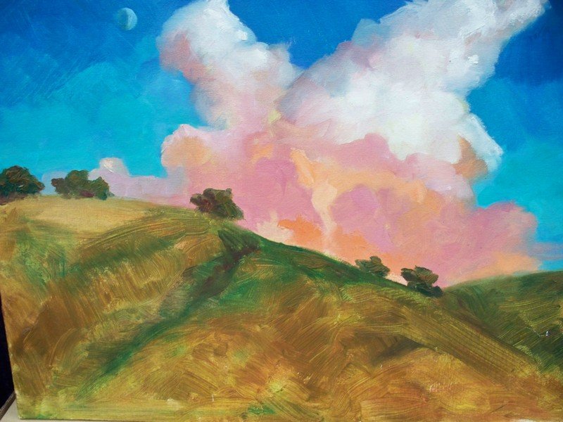 FRAMED MIX MEDIA - LANDSCAPE - SIGNED JACK JOHNSON 2006: FRAMED MIX MEDIA - LANDSCAPE - SIGNED JACK JOHNSON 2006 (BACK) - 20''x24'' WITH FRAME