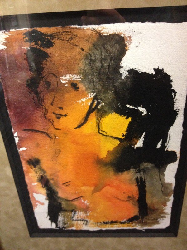 ART - FEMME DE LUMIERE (ABSTRACT NUDE FEMALE TORSO) -: ART - FEMME DE LUMIERE (ABSTRACT NUDE FEMALE TORSO) - WATERCOLOR - SIGNED BASFREE (LOWER RIGHT) - NUMBERED 10938 (ON BACK) - SIZE 14.5''x10'' - SIZE WITH FRAME 28''x20.5'' - NAME & NUMBER ON BACK - FR