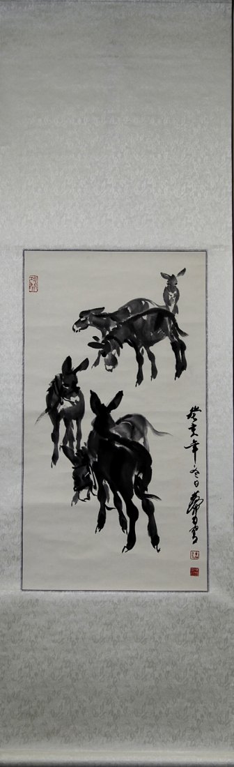 SCROLL OF PAINTING ATTRIBUTED TO HUANG ZHOU: 33*18