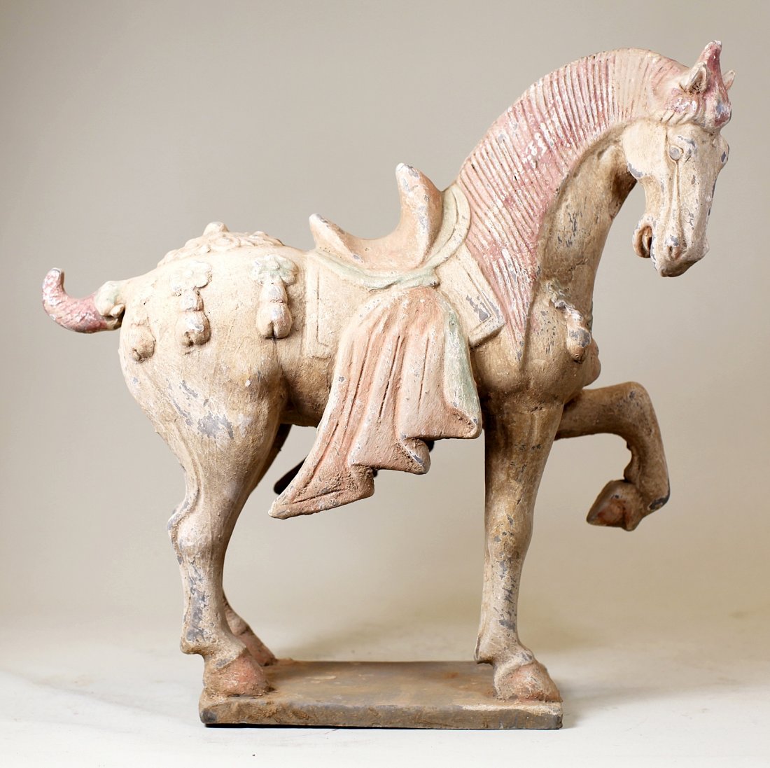 PAINTED GREY POTTORY HORSE: Han Dynasty; 16*6*16"