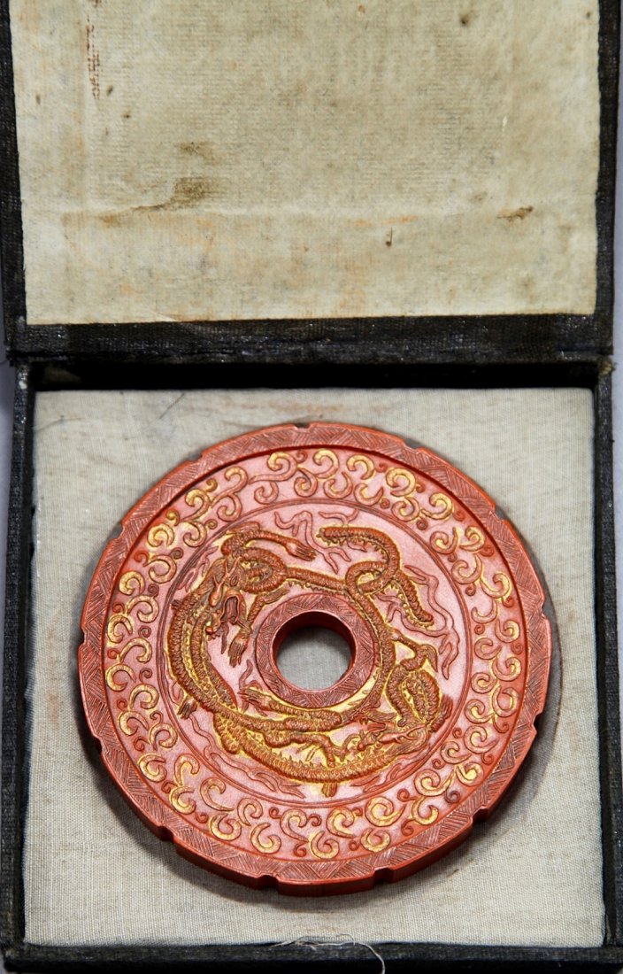 RED ROUND CINNABAR INK: 18th Century; D: 4