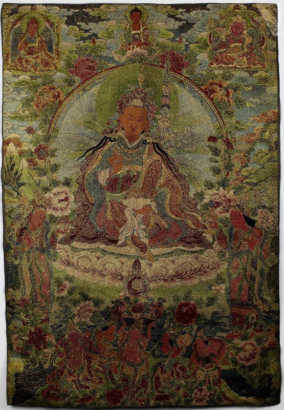TIBETAN BUDDHIST THANGKA: Early 20th Century; 35*24"