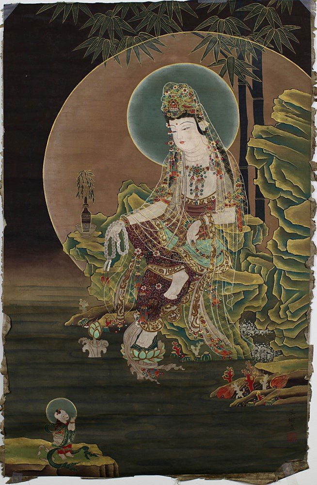 PAINTING ON PAPER: Attributed to Wu Bin. 37.25*23.5"