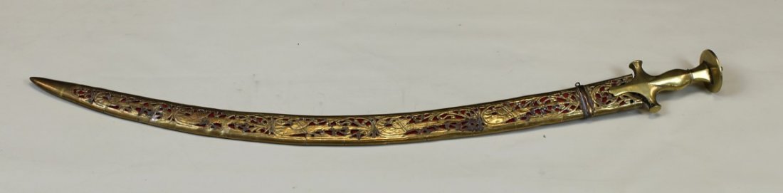 MACHETE WITH SCABBARD: 19th Century. L: 36"