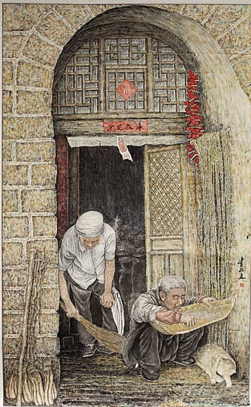 SCROLL PAINTING ON SILK, ATTIBUTED TO WANG YOU ZHENG: ATTIBUTED TO WANG YOU ZHENG, 71*43.5"