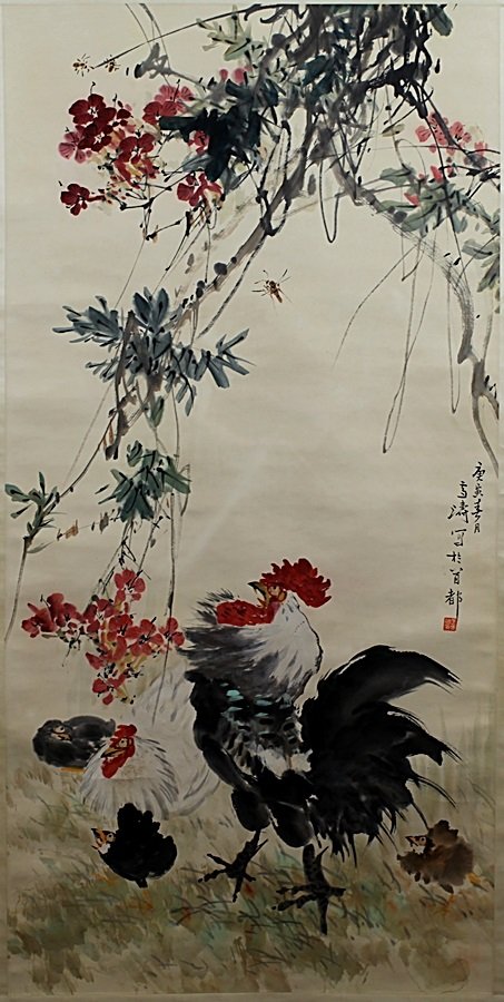 SCROLL PAINTING ON PAPER, ATTIBUTED TO WANG XUE TAO: ATTIBUTED TO WANG XUE TAO, 53*26.25"