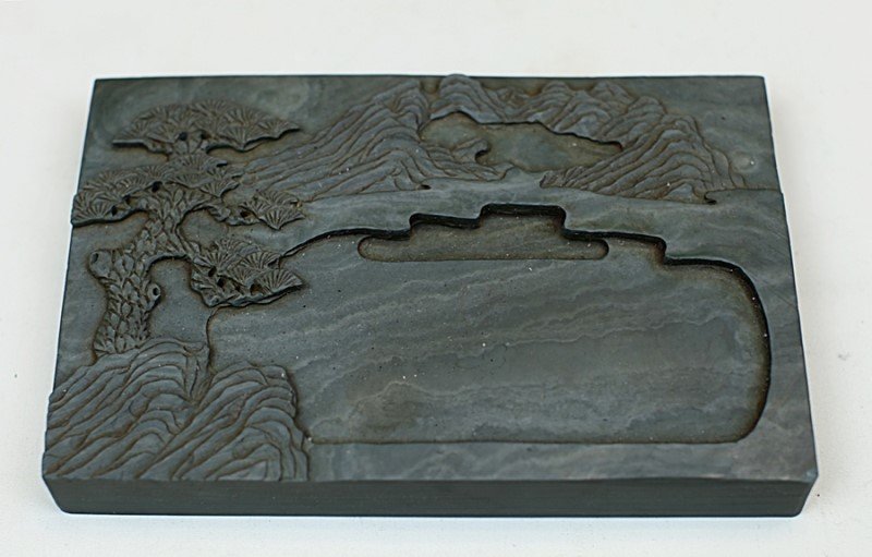 CHINESE GREEN DUAN INKSTONE: Early 20th Century. 5*8"