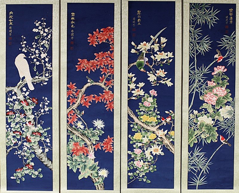 FOUR SCROLL PAINTINGS ON PAPER, ATTRIBUTED TO YU FEI: Attributed to Yu Fei An; 50.5*13"