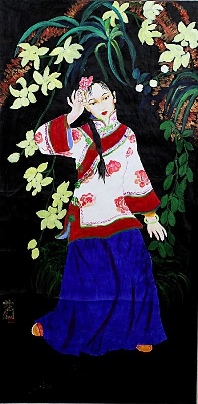SCROLL PAINTING ON PAPER, ATTIBUTED TO LIN FENG MIAN: ATTIBUTED TO LIN FENG MIAN, 53.5*26.5 inch