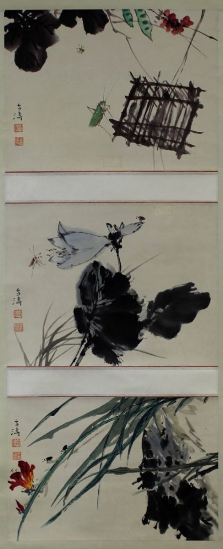 SCROLL OF PAINTING ON PAPER: Attributed to Wang Xue Tao, 17*13 inch