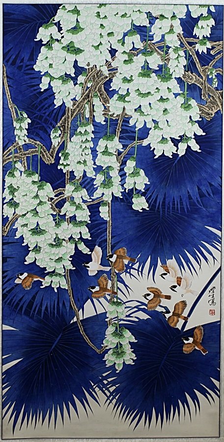 SCROLL PAINTING ON PAPER, ATTRIBUTED TO ZHOU YAN SHENG: 51.5*26 inch