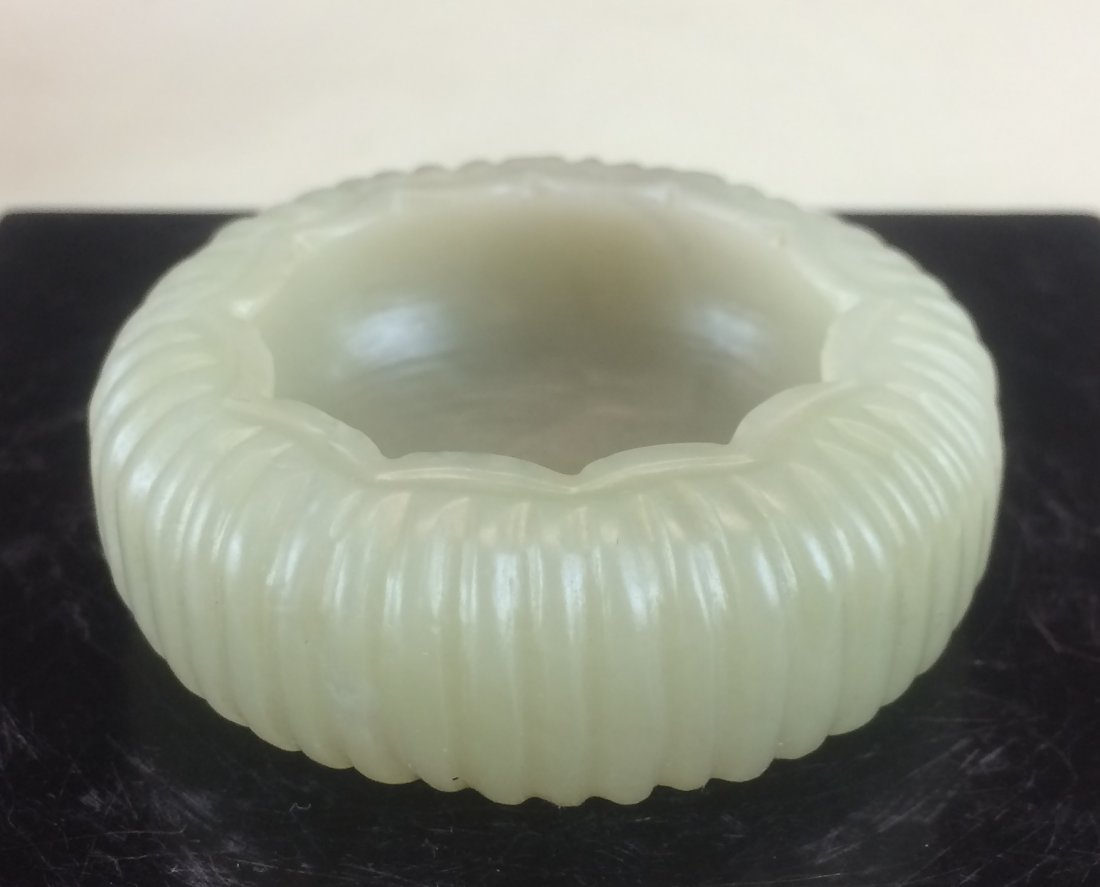WHITE JADE BRUSH WASHER: Diameter: 2 inch, Height: 0.75 inch